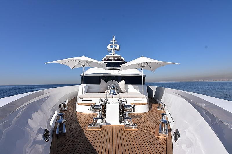 a boat on a deck aboard LIFE SAGA Yacht for Charter