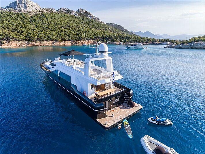 a boat on the water aboard AQUARELLA Yacht for Charter