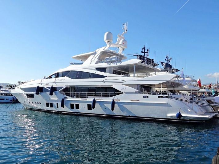 a large white yacht aboard WILLOW Yacht for Charter