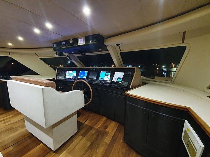 a room with a desk and a computer aboard IRAMA Yacht for Charter