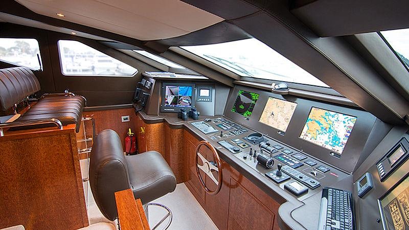 inside of a car aboard CONDOR A Yacht for Charter