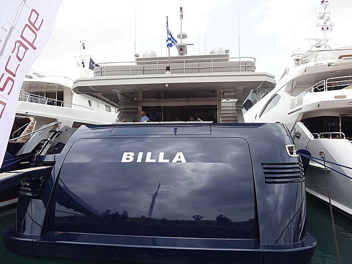 a boat with a windshield aboard BILLA Yacht for Charter