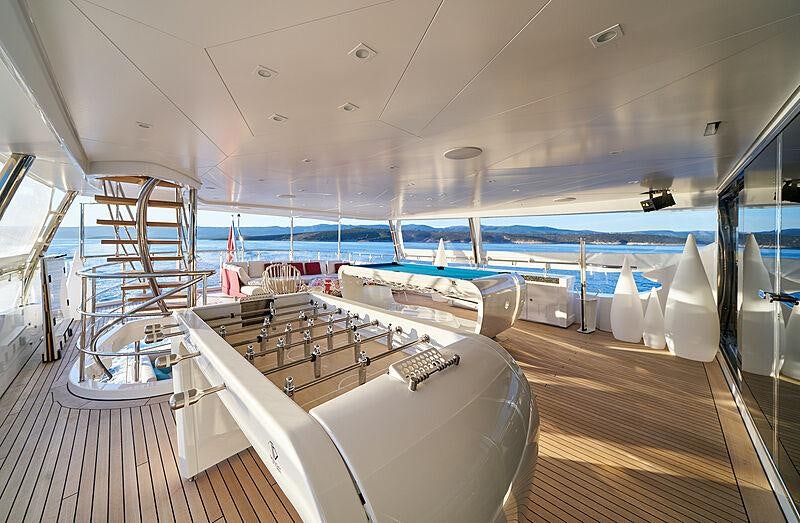 a room with a large pool aboard HAPPY ME Yacht for Charter