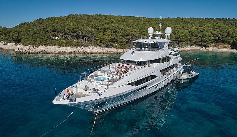 a boat on the water aboard HAPPY ME Yacht for Charter
