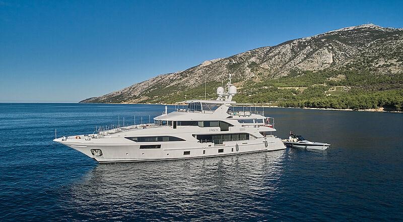 a boat on the water aboard HAPPY ME Yacht for Charter