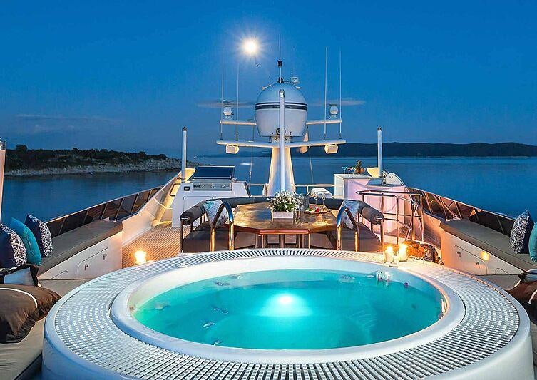 a pool on a boat aboard BRAZIL Yacht for Charter