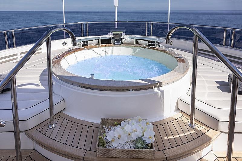 a large white tub on a boat aboard SONISHI Yacht for Charter