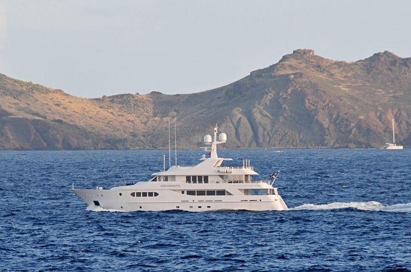 a boat in the water aboard PERLE BLEUE Yacht for Charter