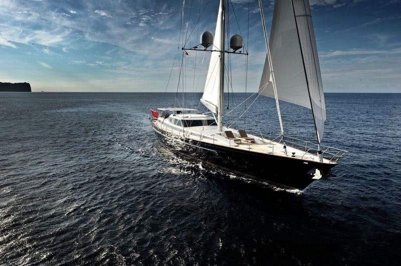 a boat on the water aboard GENEVIEVE Yacht for Charter
