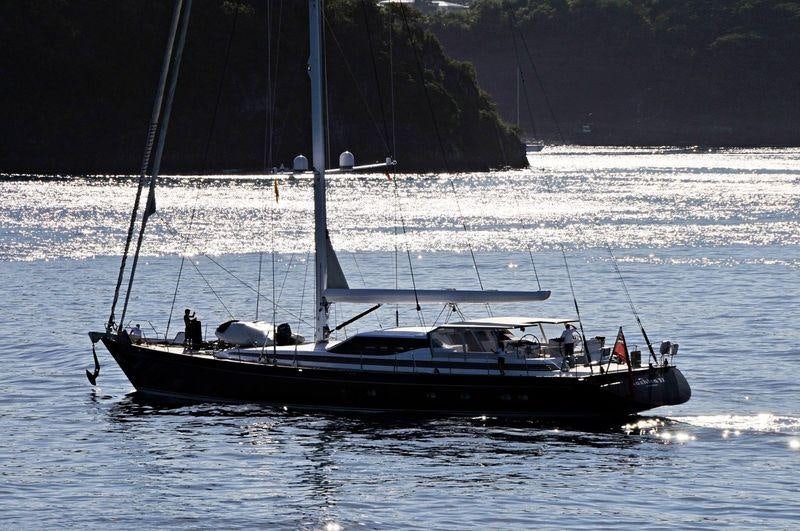 a boat sailing on the water aboard THANDEKA Yacht for Charter