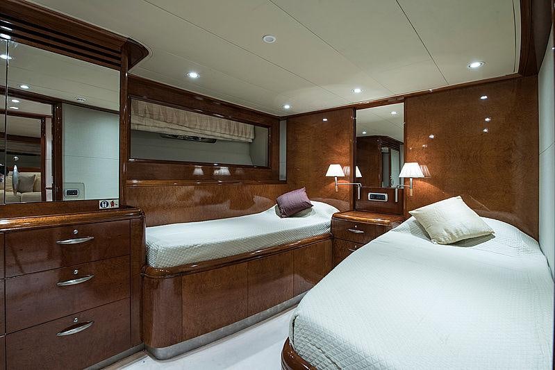 a room with two beds aboard THANDEKA Yacht for Charter