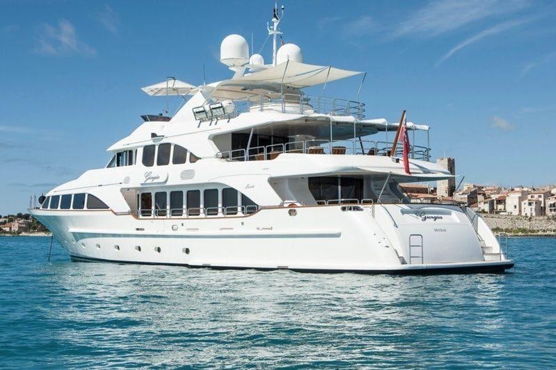 a white yacht in the water aboard GIORGIA Yacht for Charter