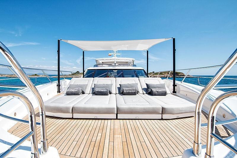 a boat on a deck aboard OKSANCHIK Yacht for Charter