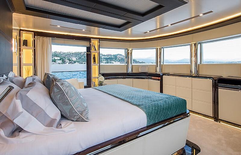 a room with two beds aboard SOULMATE Yacht for Charter