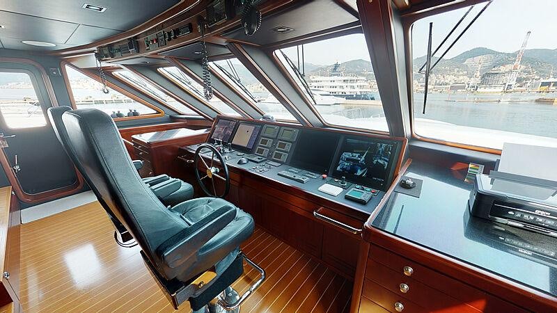 inside of a car aboard ATOM Yacht for Charter