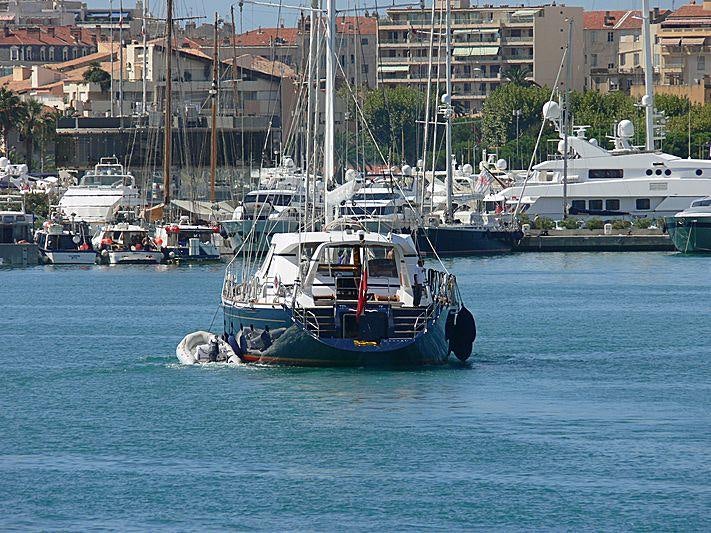 a boat in the water aboard REE Yacht for Charter