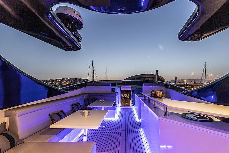 a boat on the water aboard PROJECT STEEL Yacht for Charter
