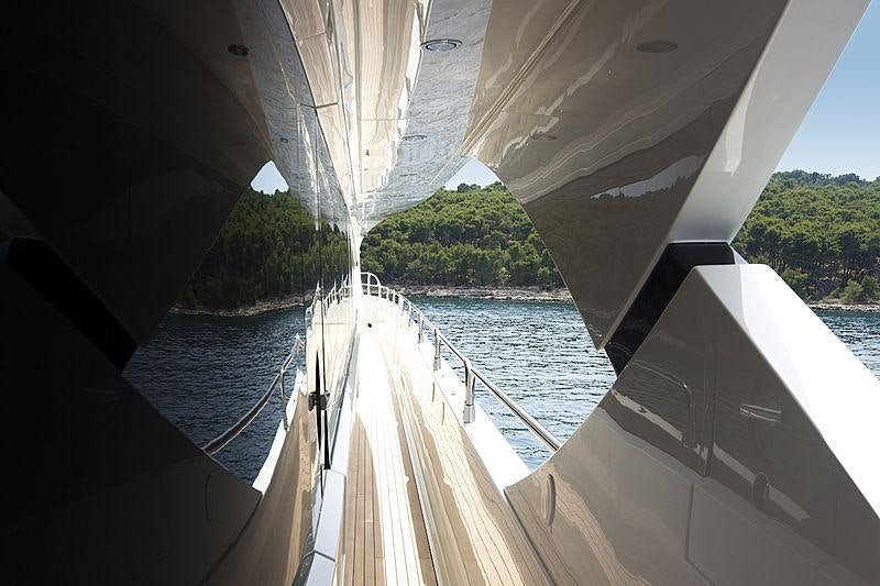 a boat on the water aboard ARAGO Yacht for Charter