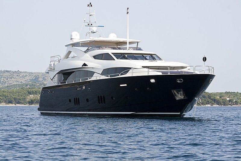 a large boat in the water aboard ARAGO Yacht for Charter