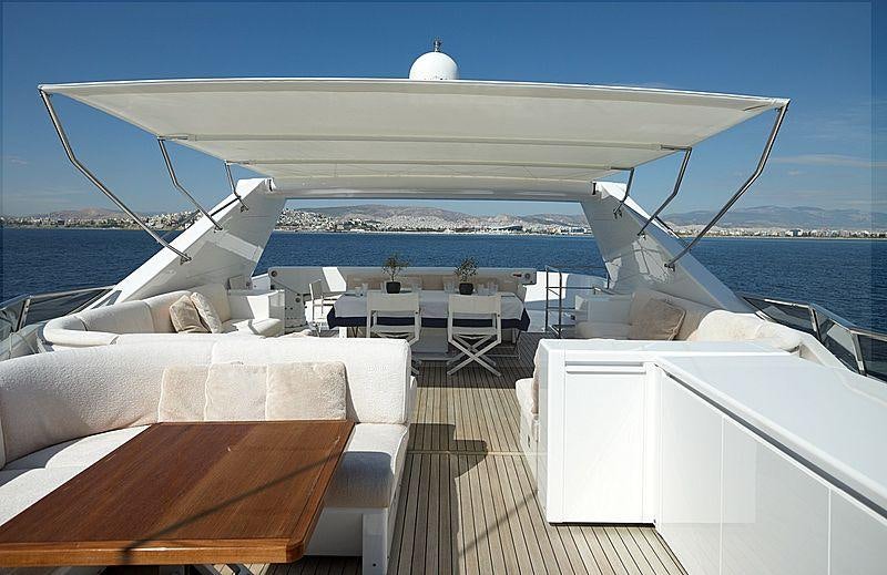 a boat on the water aboard FELIGO V Yacht for Charter