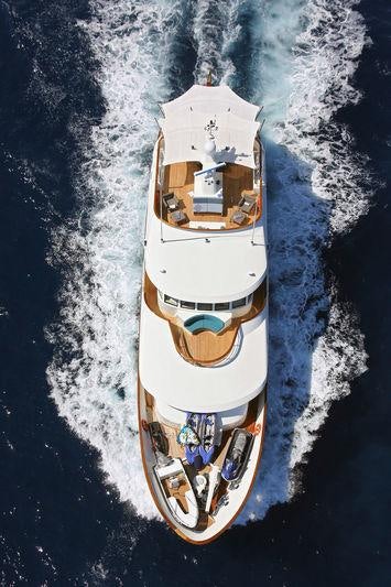 a snowboard on a snowy road aboard ROBBIE BOBBY Yacht for Charter