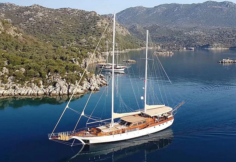 a boat in the water aboard ARABELLA Yacht for Charter