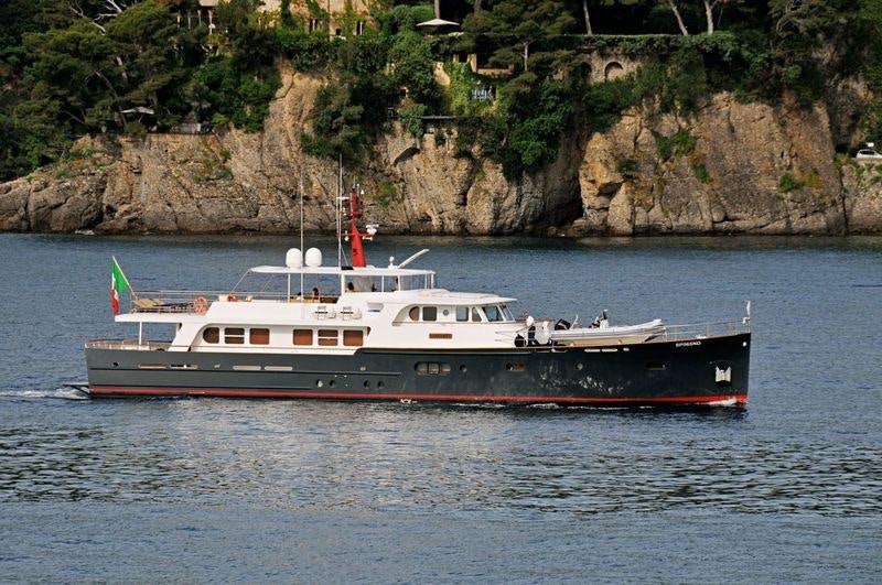 a boat on the water aboard PERSUADER Yacht for Charter