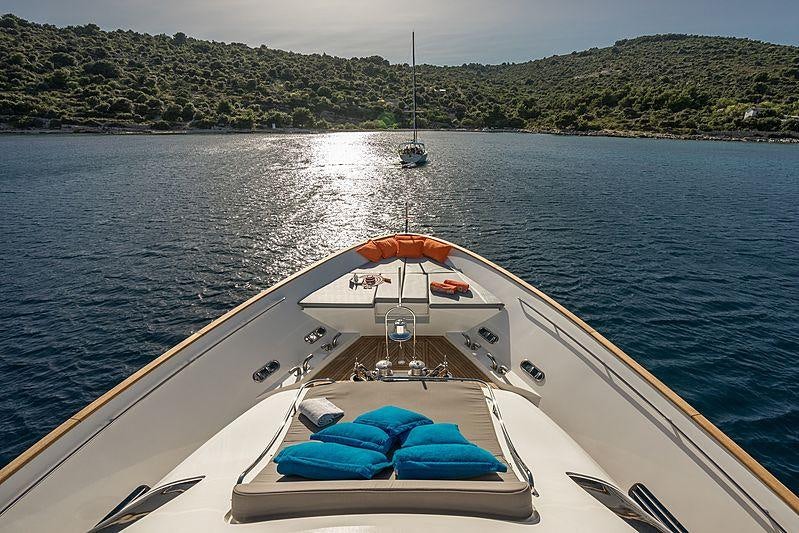 a boat on the water aboard SEVENTH SENSE Yacht for Charter