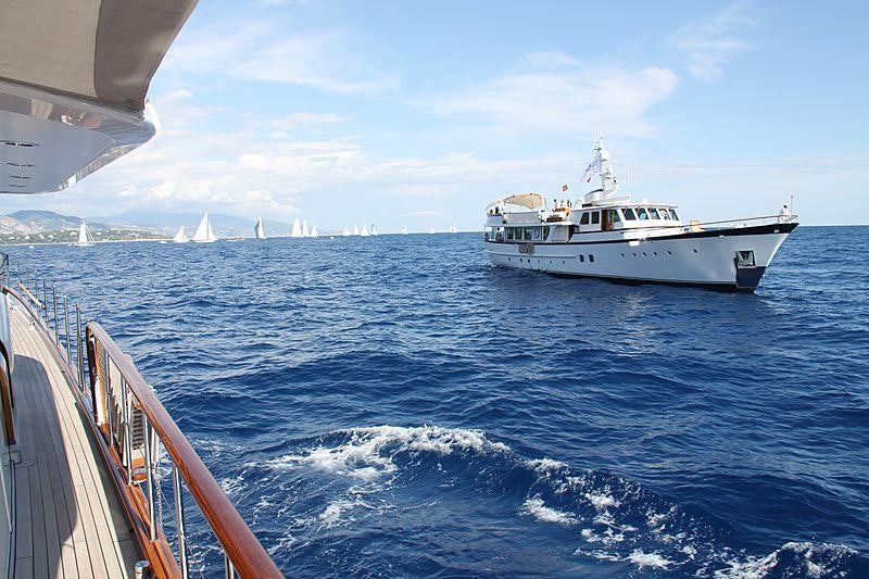 a boat on the water aboard HEAVENLY DAZE Yacht for Charter