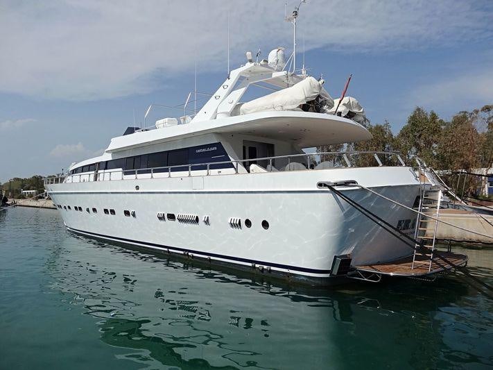 a white yacht in the water aboard ERA A Yacht for Charter