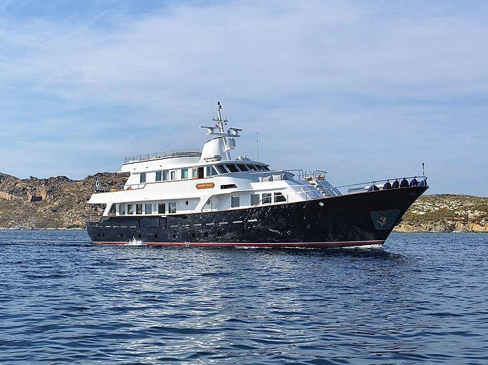 a boat on the water aboard SOUNION II Yacht for Charter