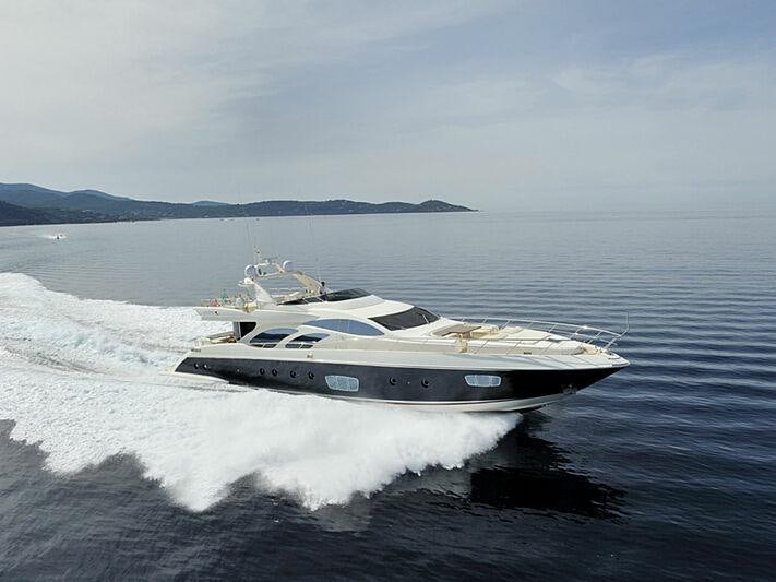 a boat on the water aboard LEONARDO Yacht for Charter