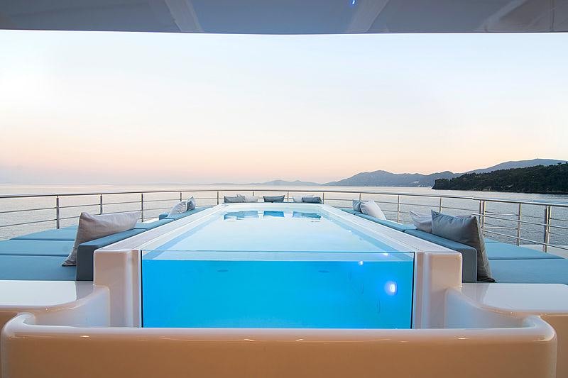 a pool on a boat aboard O'PTASIA Yacht for Charter