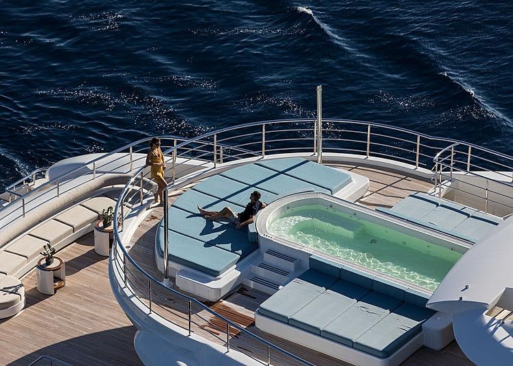 a boat on the water aboard O'PTASIA Yacht for Sale