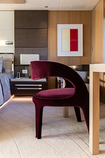 a chair in a room aboard ARTISAN Yacht for Charter