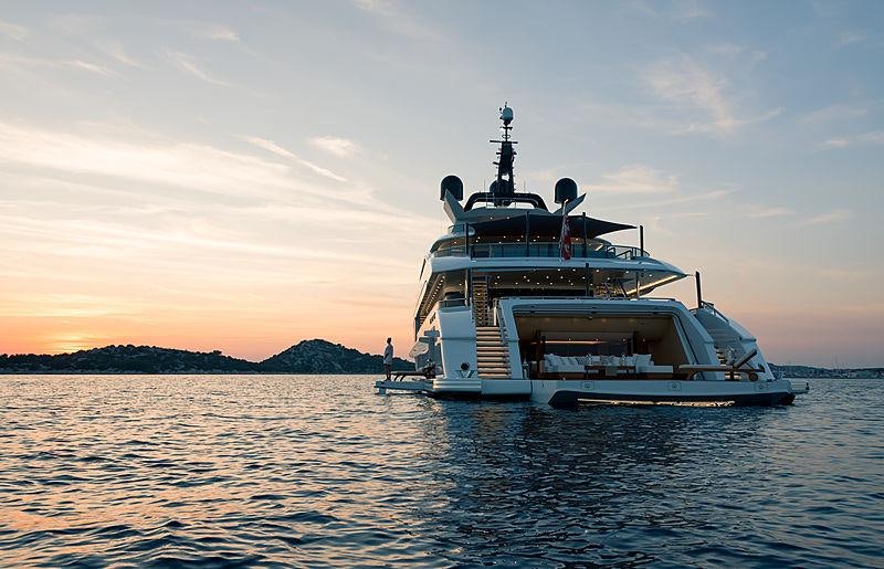 a boat on the water aboard SAMURAI Yacht for Charter