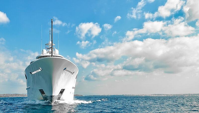 a white boat in the water aboard CAPRI I Yacht for Charter