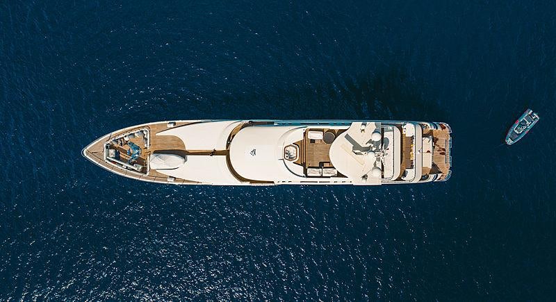 a space ship in space aboard QUEEN MARE Yacht for Charter