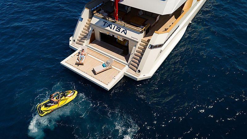 a boat with people on it aboard TAIBA Yacht for Charter