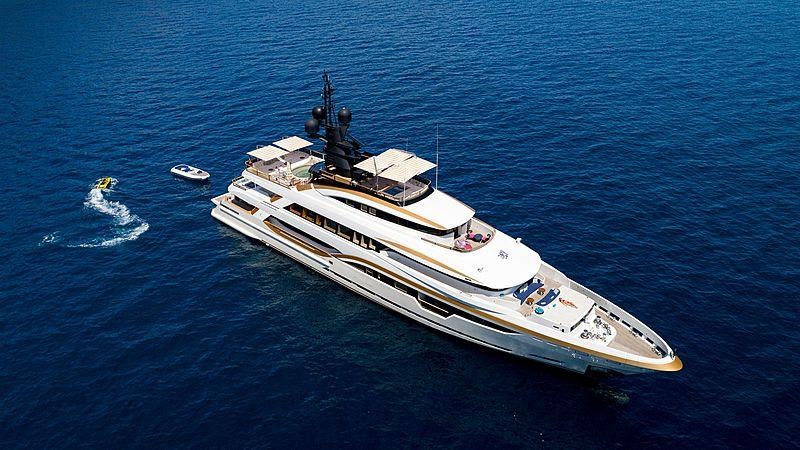 a boat with a person on it aboard TAIBA Yacht for Charter