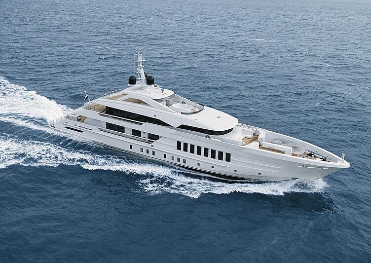 a white yacht in the ocean aboard MOSKITO Yacht for Charter