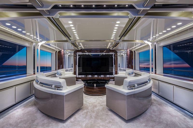 a room with luggage and suitcases aboard EUPHORIA II Yacht for Charter