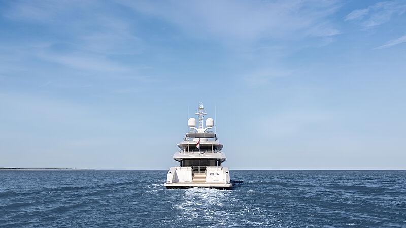 a boat in the water aboard ELA Yacht for Charter