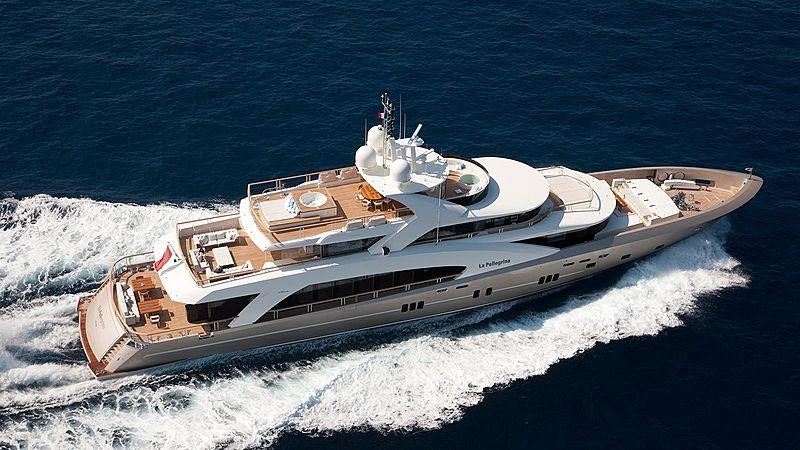 a space ship on the water aboard LA PELLEGRINA 1 Yacht for Charter