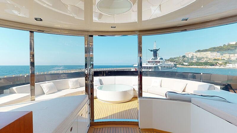 a room with a tub and a view of the water aboard LA PELLEGRINA 1 Yacht for Charter
