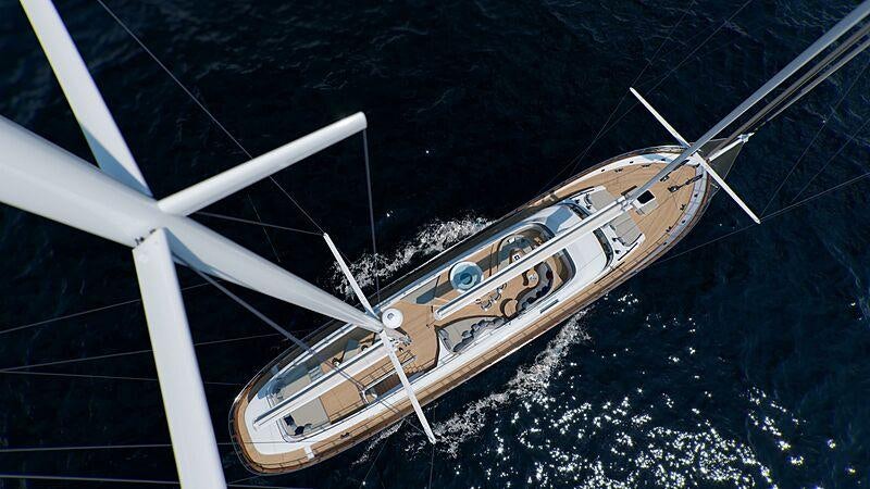 a space shuttle flying over a planet aboard ACAPELLA Yacht for Charter