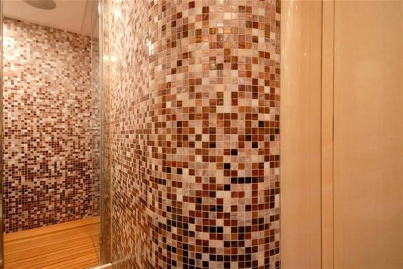a wall with many small squares aboard SANS SOUCI Yacht for Sale