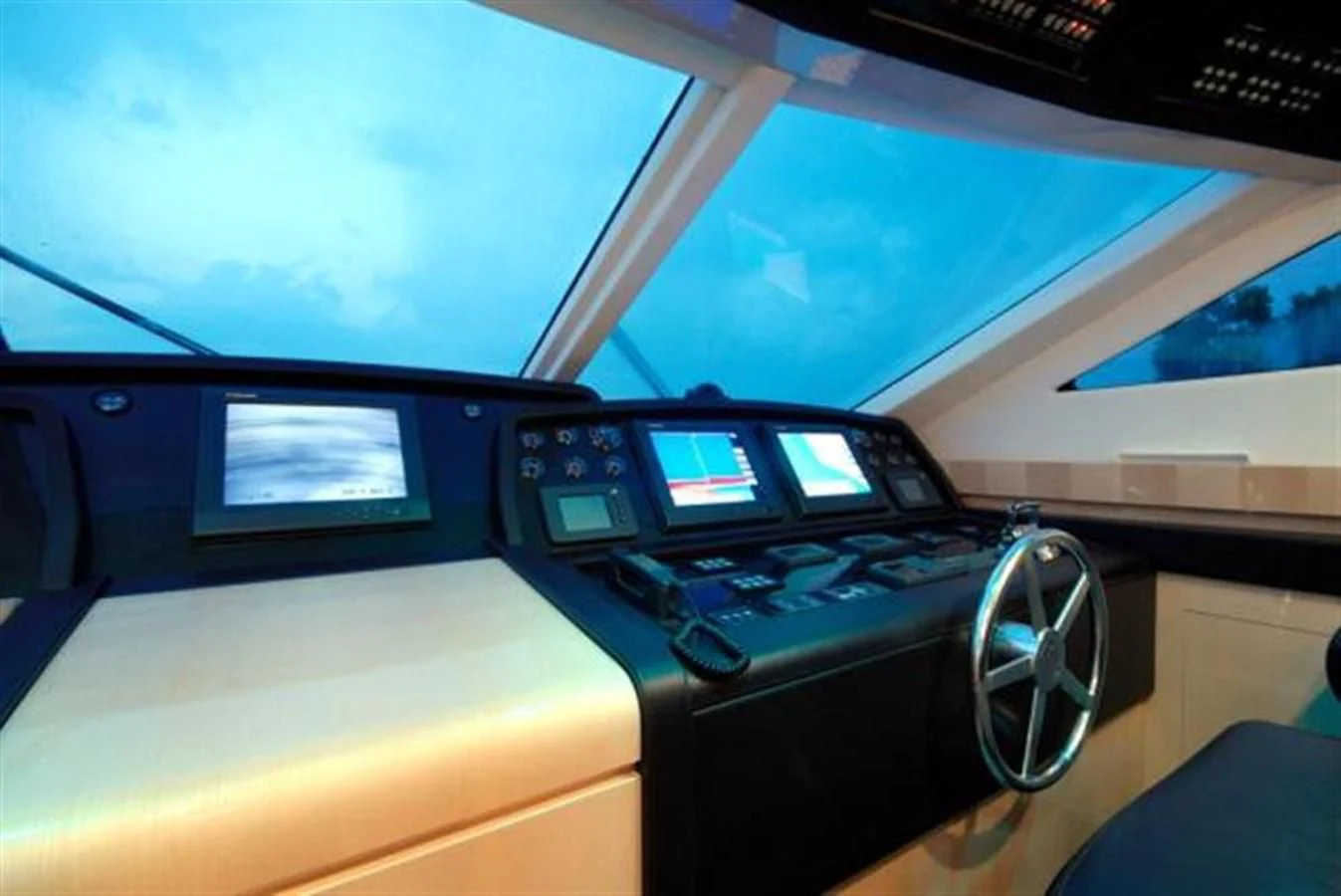 the inside of a car aboard SANS SOUCI Yacht for Sale