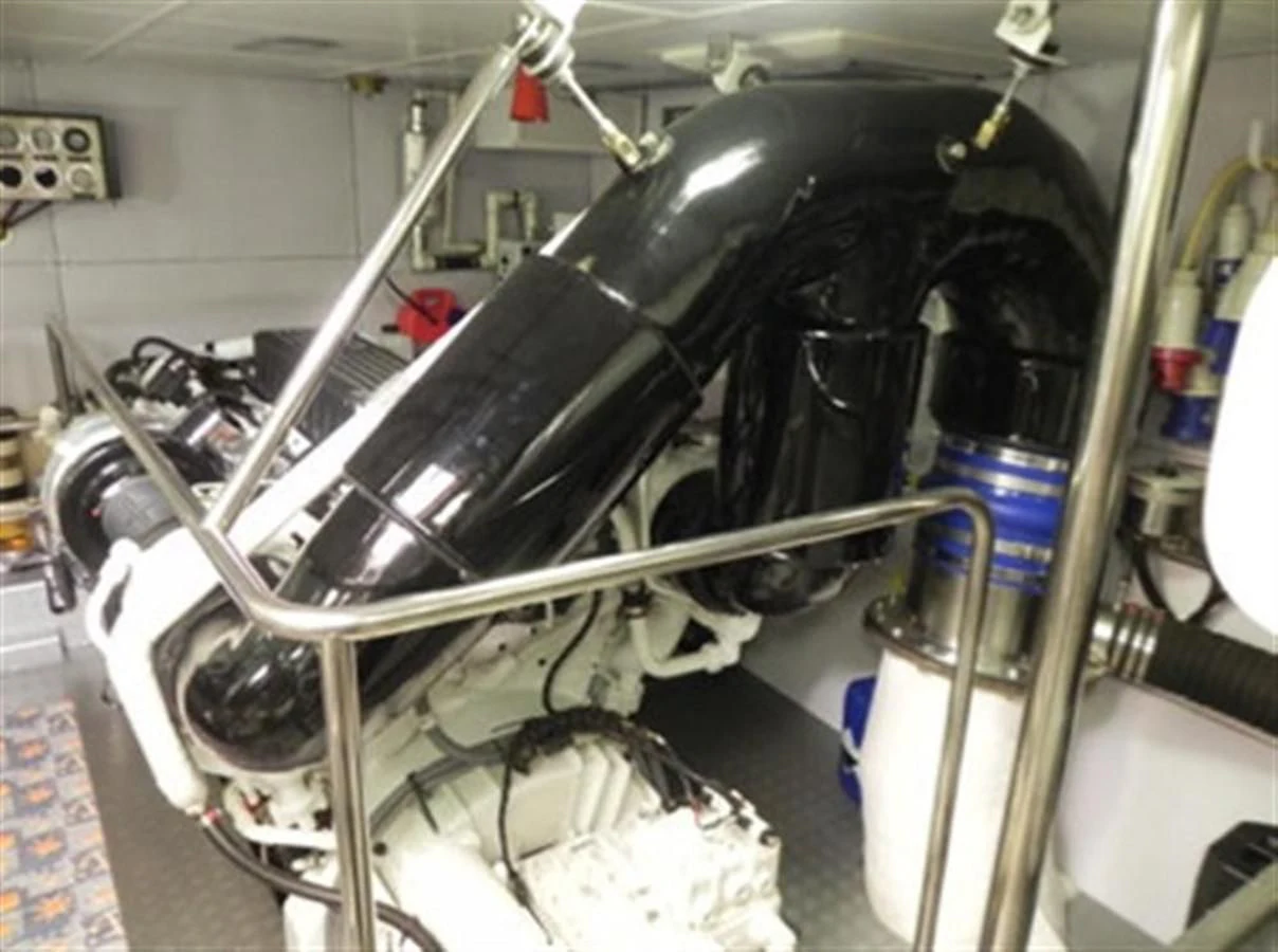 a machine with a large metal pipe aboard SANS SOUCI Yacht for Sale
