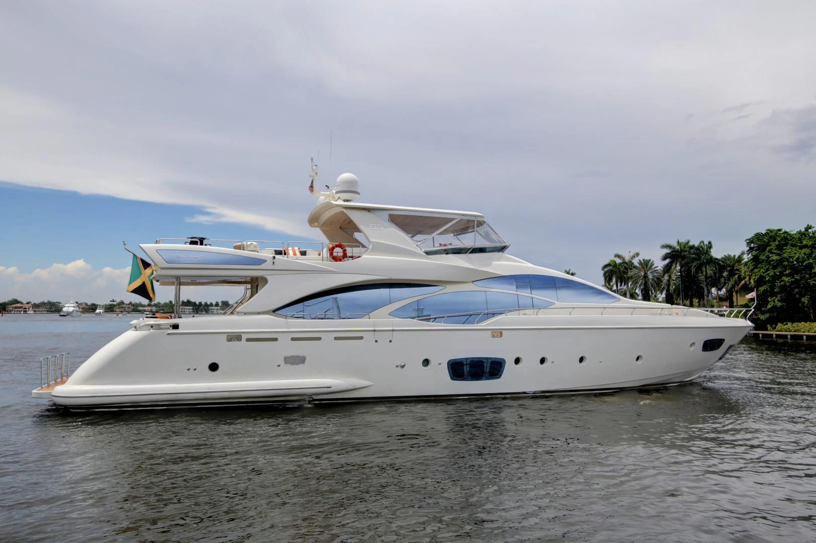 a white boat on the water aboard SORRIDENTE Yacht for Sale